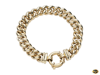 Curb link bracelet with bolt ring catch