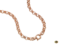 Belcher link chain with bolt ring catch available in yellow or rose gold