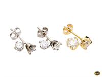 Diamond studs, many sizes available in yellow or white gold
