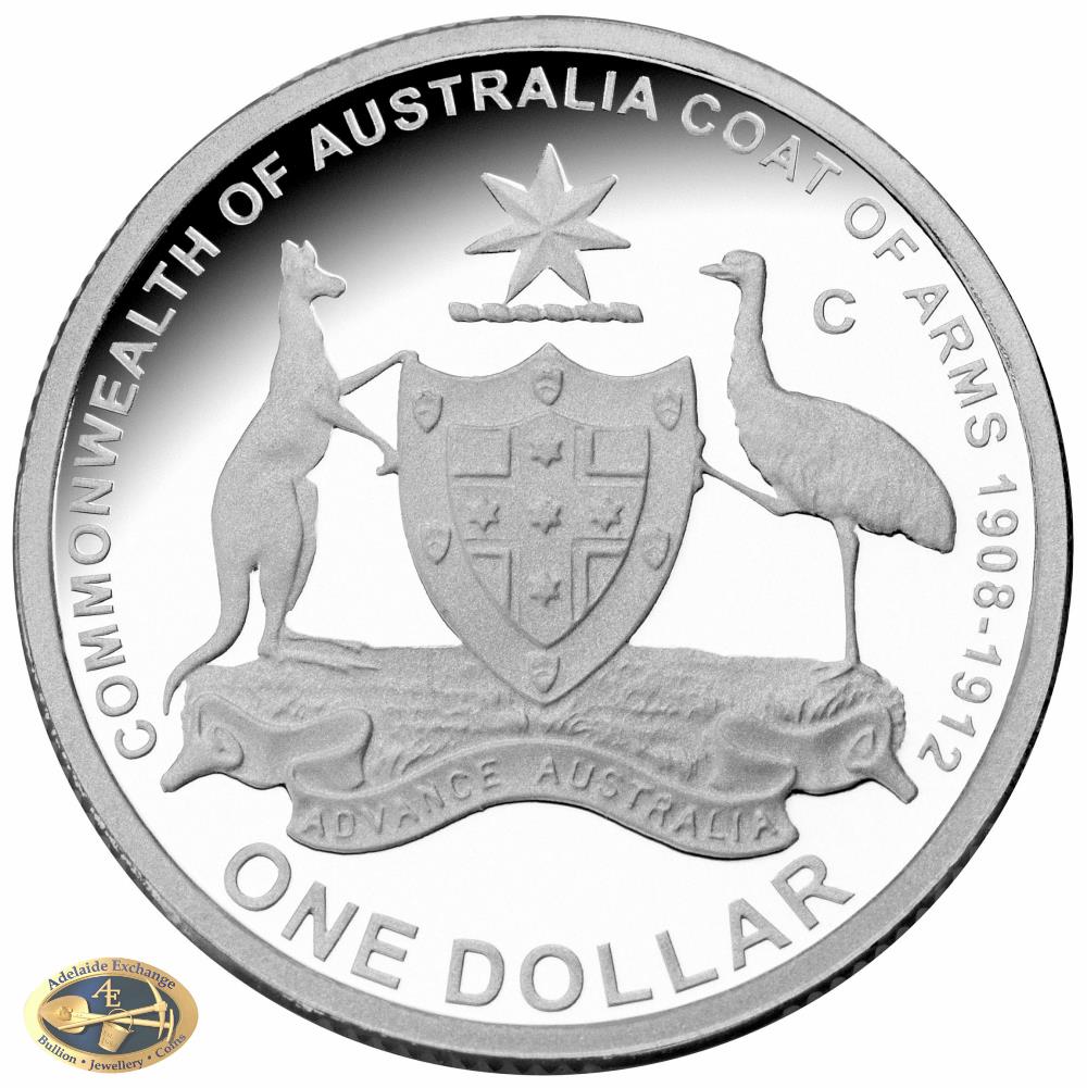 2008 1 100 Years of Australia's Original Coat of Arms Fine Silver