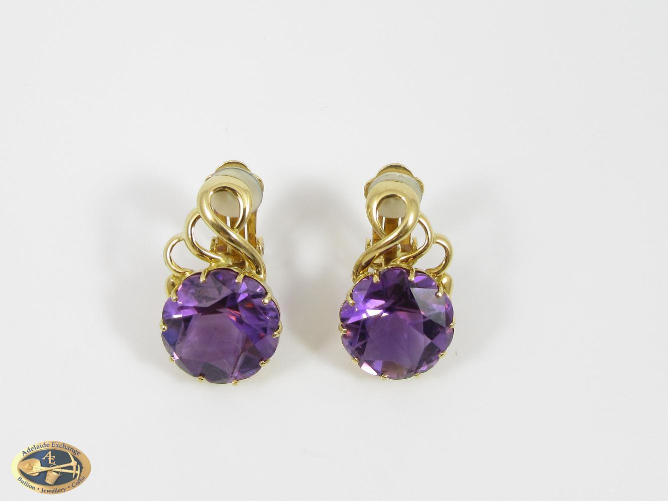 18ct Amethyst Clip On Earrings Adelaide Exchange