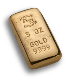 A gold bar from our gold buyers in Adelaide