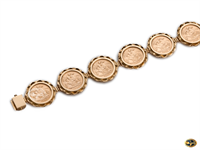 Sovereign-set bracelet. Half-Sovereign-set bracelets also available 