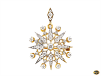 Antique diamond star burst pendant