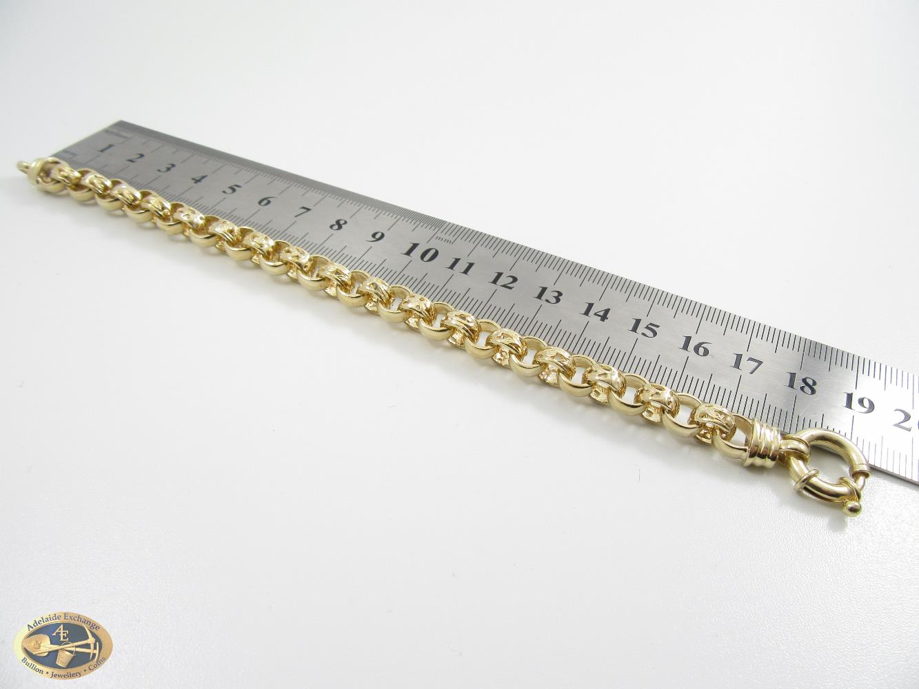 9ct Yellow Gold Belcher Bracelet 8.5″ 9mm - Britannia Jewellery